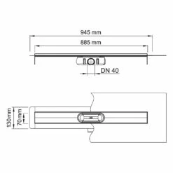 ACO ShowerDrain C Duschrinne Ohne Aufkantung, DN 40, L: 88,5 Cm -Badezimmer Verkaufs-Shop aco showerdrain duschrinne ohne aufkantung dn 10784279