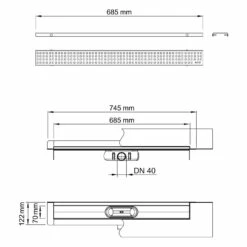 ACO ShowerDrain C Duschrinnen-Set Mit Aufkantung, DN 40, Länge 68,5 Cm Inklusive Design-Rost Square -Badezimmer Verkaufs-Shop aco showerdrain duschrinnen set mit aufkantung 11803389