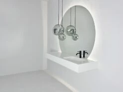 Pianura Emilia Badmöbel Set 160 Cm Mit LED-Lichtspiegel, Becken Rechts