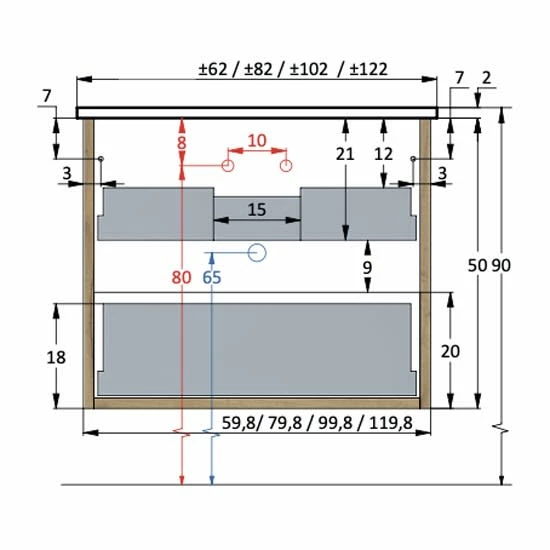 Pianura Lucia Badmöbel Set 62 Cm Mit LED-Lichtspiegel 6 Pianura Lucia Badmöbel Set 62 Cm Mit LED-Lichtspiegel – Bild 4