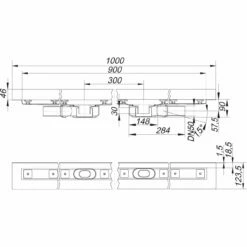Dallmer CeraLine PLAN W Duo Duschrinne 90 Cm, DN 50 -Badezimmer Verkaufs-Shop dallmer ceraline duschrinne plan 2w w900 4189756