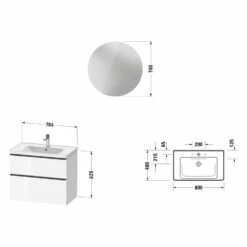Duravit D-Neo Möbelset Mit Runden Spiegel 80 Cm -Badezimmer Verkaufs-Shop duravit neo badmoebel moebelsets mit runden 5380760