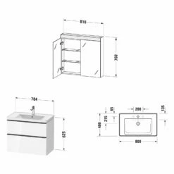 Duravit D-Neo Möbelset Mit Spiegelschrank 80 Cm -Badezimmer Verkaufs-Shop duravit neo badmoebel moebelsets mit spiegelschrank 5378930