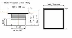 ESS Easy Drain Aqua Quattro 15x15 Bodenablauf Komplettset Zum Befliesen, Abgang Waagerecht