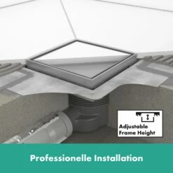 Hansgrohe RainDrain Brilliance Komplettset Punktablauf 15/15 Cm Rückseitig Befliesbar -Badezimmer Verkaufs-Shop hansgrohe raindrain duschrinnen und punktablaeufe brilliance 11042836