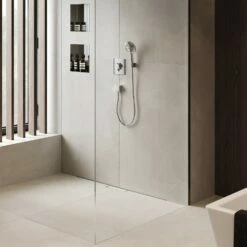 Hansgrohe RainDrain Minimalistic Fertigset Duschrinne 120 Cm -Badezimmer Verkaufs-Shop hansgrohe raindrain duschrinnen und punktablaeufe minimalistic 12414386