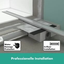 Hansgrohe RainDrain Original Fertigset Duschrinne 80 Cm -Badezimmer Verkaufs-Shop hansgrohe raindrain duschrinnen und punktablaeufe original 11042806