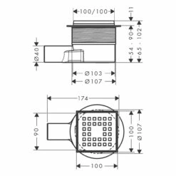 Hansgrohe RainDrain Point Komplettset Punktablauf 10/10 Cm 10 Hansgrohe RainDrain Point Komplettset Punktablauf 10/10 Cm -Badezimmer Verkaufs-Shop hansgrohe raindrain duschrinnen und punktablaeufe point 11042950