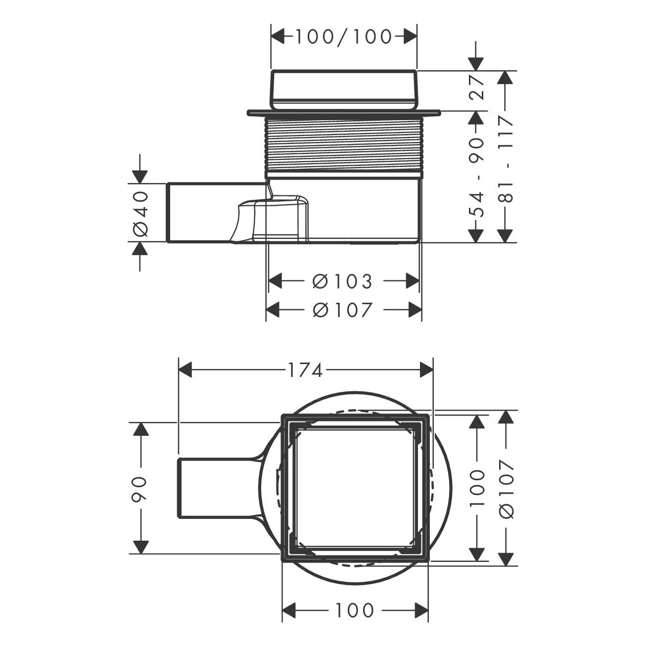 Hansgrohe RainDrain Point Komplettset Punktablauf 10/10 Cm Rückseitig Befliesbar 5 Hansgrohe RainDrain Point Komplettset Punktablauf 10/10 Cm Rückseitig Befliesbar – Bild 3