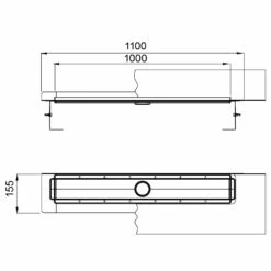 ACO ShowerDrain M+ Duschrinne 100 Cm Mit Aufkantung Hinten