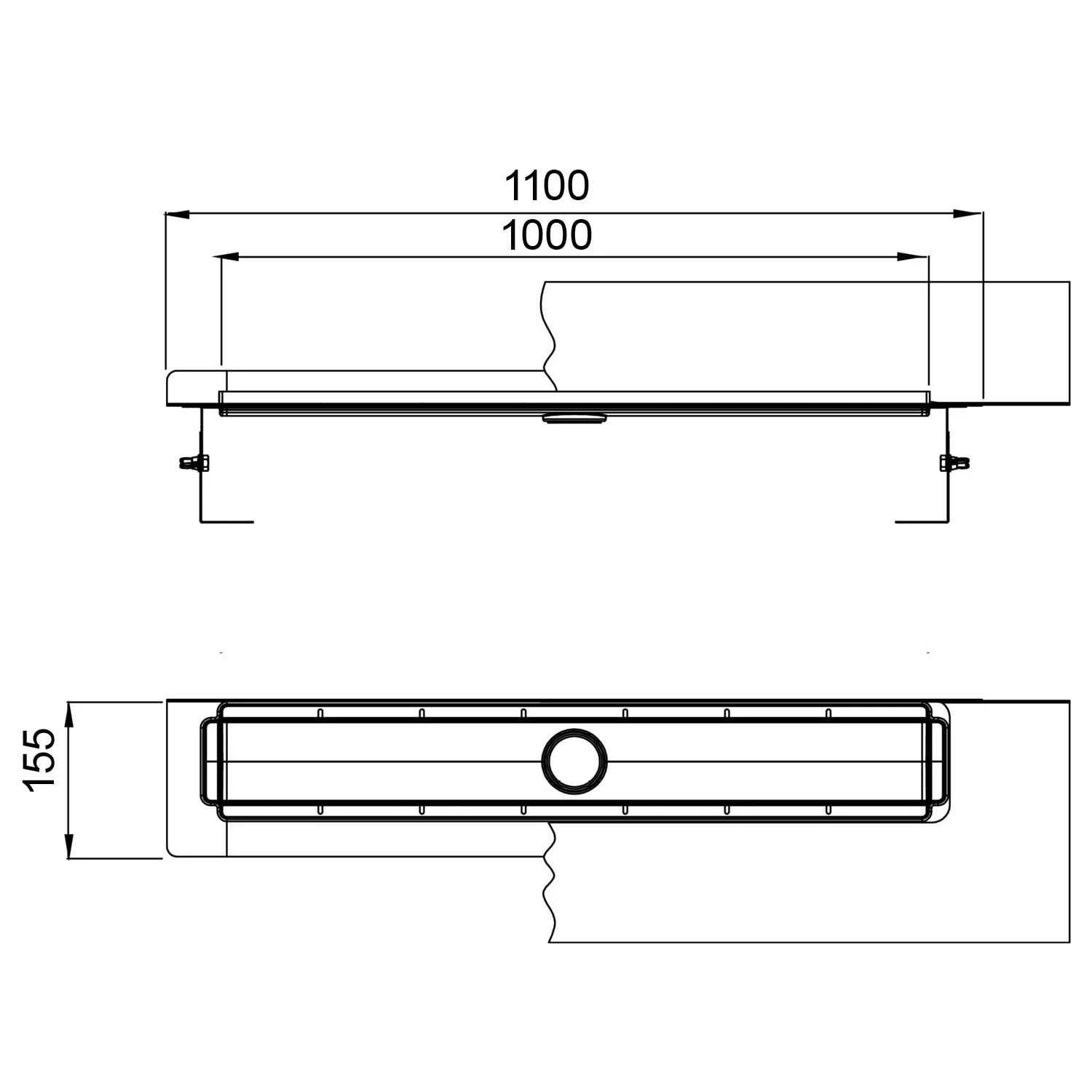 ACO ShowerDrain M+ Duschrinne 100 Cm Mit Aufkantung Hinten 3 ACO ShowerDrain M+ Duschrinne 100 Cm Mit Aufkantung Hinten