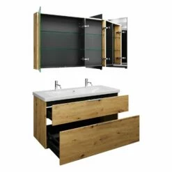 Burgbad Eqio Möbelkombination Inkl. Keramik-Doppelwaschtisch 123 Cm Links, Mit Griff G0146 -Badezimmer Verkaufs-Shop hersteller burgbad eqio moebelkombinationen inkl keramik 11811174