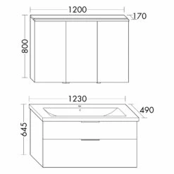 Burgbad Eqio Möbelkombination Inkl. Keramik-Waschtisch 123 Cm , Doppeltür Spiegelschrank Links, Mit Stangengriff P95 -Badezimmer Verkaufs-Shop hersteller burgbad eqio moebelkombinationen inkl keramik 12506050