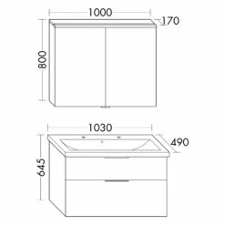Burgbad Eqio Möbelkombination Inkl. Keramik-Waschtisch 103 Cm, 2 Hahnlöcher, Mit Griff G0200 -Badezimmer Verkaufs-Shop hersteller burgbad eqio moebelkombinationen inkl keramik 12506155