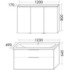 Burgbad Eqio Möbelkombination Inkl. Keramik-Waschtisch 123 Cm, Doppeltür Spiegelschrank Rechts, Mit Griff G0146 -Badezimmer Verkaufs-Shop hersteller burgbad eqio moebelkombinationen inkl keramik 1440281
