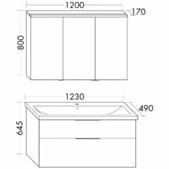 Burgbad Eqio Möbelkombination Inkl. Keramik-Waschtisch 123 Cm, Doppeltür Spiegelschrank Rechts, Mit Griff G0200 Schwarz Matt -Badezimmer Verkaufs-Shop hersteller burgbad eqio moebelkombinationen inkl keramik 2822416