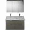 Burgbad Eqio Möbelkombination Inkl. Keramik-Doppelwaschtisch 123 Cm, Doppeltür Spiegelschrank Rechts, Mit Griff G0146