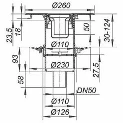 Dallmer Bodenablauf 30 N, DN 50