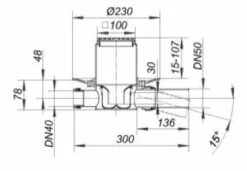 Dallmer Bodenablauf 42 SE, Zulauf DN 40, DN 50, 10 X 10 Cm