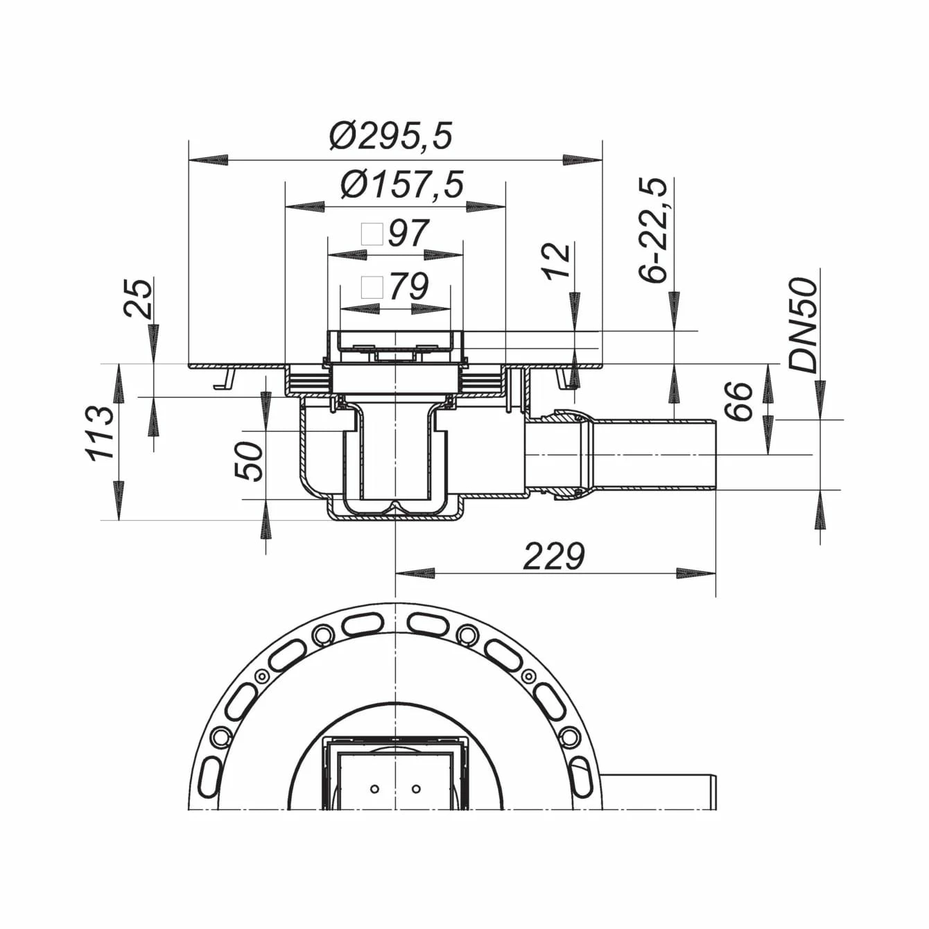 Dallmer TistoStone Bodenablauf VC 10, DN 50, 10 X 10 Cm 5 Dallmer TistoStone Bodenablauf VC 10, DN 50, 10 X 10 Cm – Bild 3