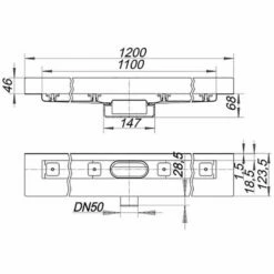 Dallmer CeraLine Nano W Duschrinne 110 Cm, DN 50