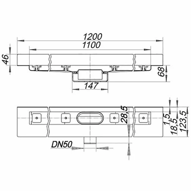Dallmer CeraLine Nano W Duschrinne 110 Cm, DN 50 3 Dallmer CeraLine Nano W Duschrinne 110 Cm, DN 50