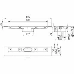 Dallmer CeraLine Nano W Duschrinne 50 Cm, DN 50 -Badezimmer Verkaufs-Shop hersteller dallmer duschrinne ceraline nano w 4189816
