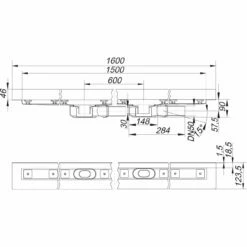 Dallmer CeraLine PLAN W Duo Duschrinne 150 Cm, DN 50 -Badezimmer Verkaufs-Shop hersteller dallmer duschrinne ceraline plan w 4194511