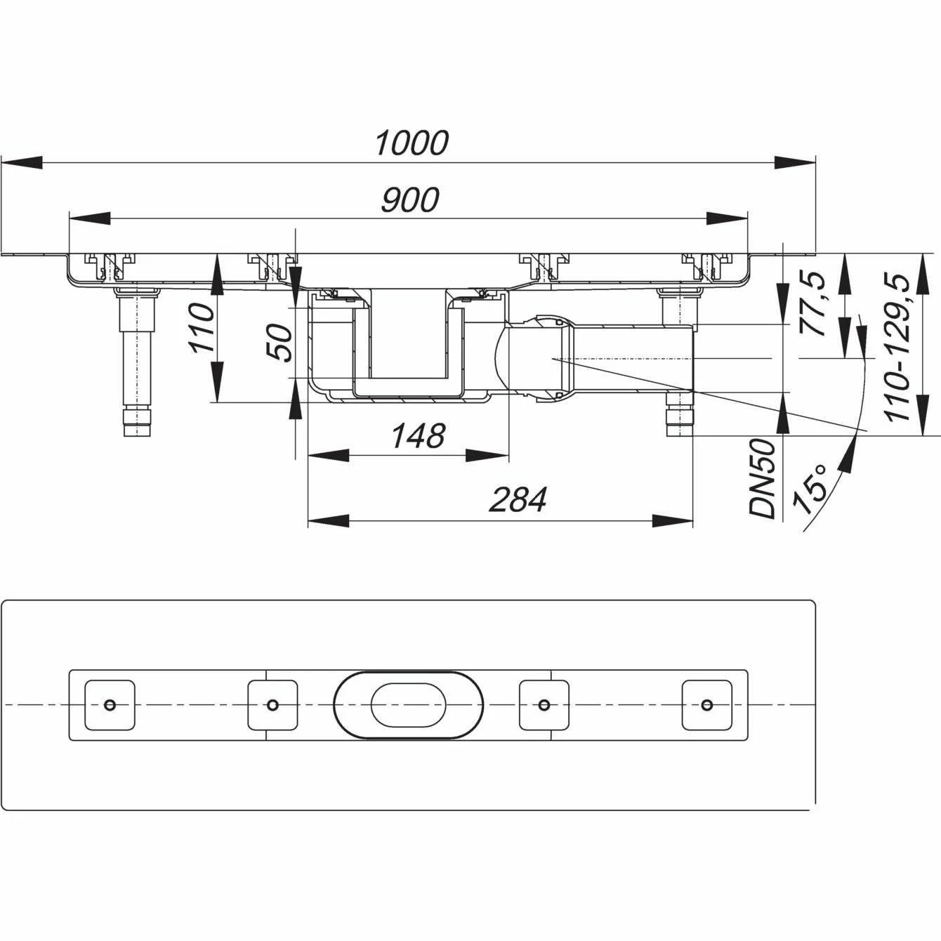 Dallmer CeraLine F Duschrinne 90 Cm, DN 50 5 Dallmer CeraLine F Duschrinne 90 Cm, DN 50 – Bild 3