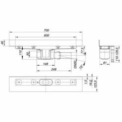 Dallmer CeraLine W Duschrinne 60 Cm, DN 50