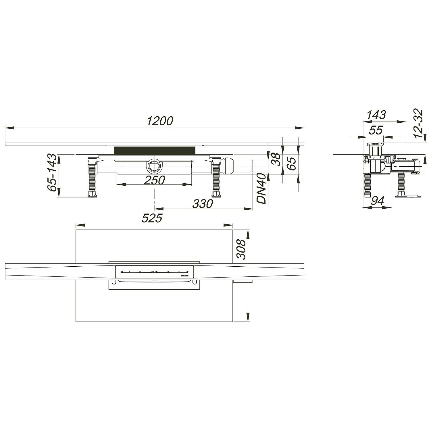 Dallmer Duschrinnen-Set CeraFloor Pure Plan, DN 40, 120 Cm 6 Dallmer Duschrinnen-Set CeraFloor Pure Plan, DN 40, 120 Cm – Bild 4