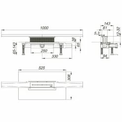 Dallmer Duschrinnen-Set CeraWall Pure Plan, DN 40, 100 Cm -Badezimmer Verkaufs-Shop hersteller dallmer duschrinnen systeme set pure 3567053
