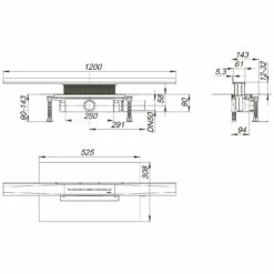 Dallmer Duschrinnen-Set CeraWall Pure, DN 50, 120 Cm -Badezimmer Verkaufs-Shop hersteller dallmer duschrinnen systeme set pure 3567080