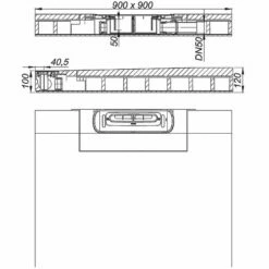 Dallmer DallFlex Wall Schallschutz-Duschelement DN 50, 90 X 90 Cm
