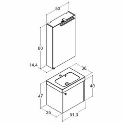 Dansani Play Möbelset Inkl. Spiegelschrank "E" Und Waschtischunterschrank Mit 1 Tür, 51 Cm -Badezimmer Verkaufs-Shop hersteller dansani play moebel sets mit 3564449