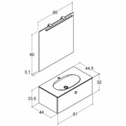 Dansani Play Möbelset Inkl. Spiegel Und Waschtischunterschrank Mit 1 Schublade, 81 Cm -Badezimmer Verkaufs-Shop hersteller dansani play moebel sets mit 3564602