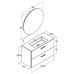 Dansani Play Möbelset Inkl. Spiegel Ø 90 Cm Und Waschtischunterschrank Mit 2 Schubladen, 100,2 Cm -Badezimmer Verkaufs-Shop hersteller dansani play moebel sets mit 3564764