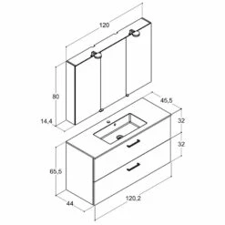 Dansani Play Möbelset Inkl. Spiegelschrank "E" Und Waschtischunterschrank Mit 2 Schubladen, 120,2 Cm -Badezimmer Verkaufs-Shop hersteller dansani play moebel sets mit 3564800