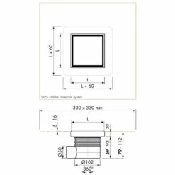 ESS Easy Drain Aqua Jewels Quattro Zero+ 15x15 Bodenablauf Komplettset -Badezimmer Verkaufs-Shop hersteller ess bodenablaeufe easy drain aqua 1006074
