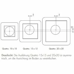 ESS Easy Drain Aqua Jewels Quattro Fliese 10x10 Bodenablauf Für Natursteinbeläge Komplettset -Badezimmer Verkaufs-Shop hersteller ess bodenablaeufe easy drain aqua 1006226