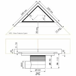 ESS Easy Drain Aqua Jewels Delta Zero+ 20x20 Bodenablauf Komplettset -Badezimmer Verkaufs-Shop hersteller ess bodenablaeufe easy drain aqua 1006233