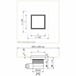 ESS Easy Drain Aqua Jewels Quattro Fliese 20x20 Bodenablauf Für Natursteinbeläge Komplettset -Badezimmer Verkaufs-Shop hersteller ess bodenablaeufe easy drain aqua 1006237