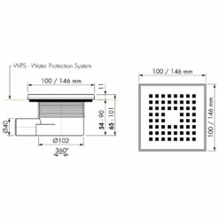ESS Easy Drain Aqua Quattro 10x10 Bodenablauf Komplettset -Badezimmer Verkaufs-Shop hersteller ess bodenablaeufe easy drain aqua 1006244