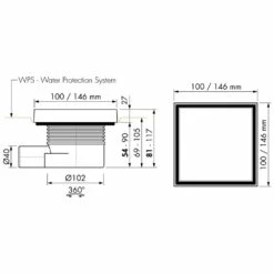 ESS Easy Drain Aqua Quattro Fliese 10x10 Bodenablauf Komplettset -Badezimmer Verkaufs-Shop hersteller ess bodenablaeufe easy drain aqua 1006245