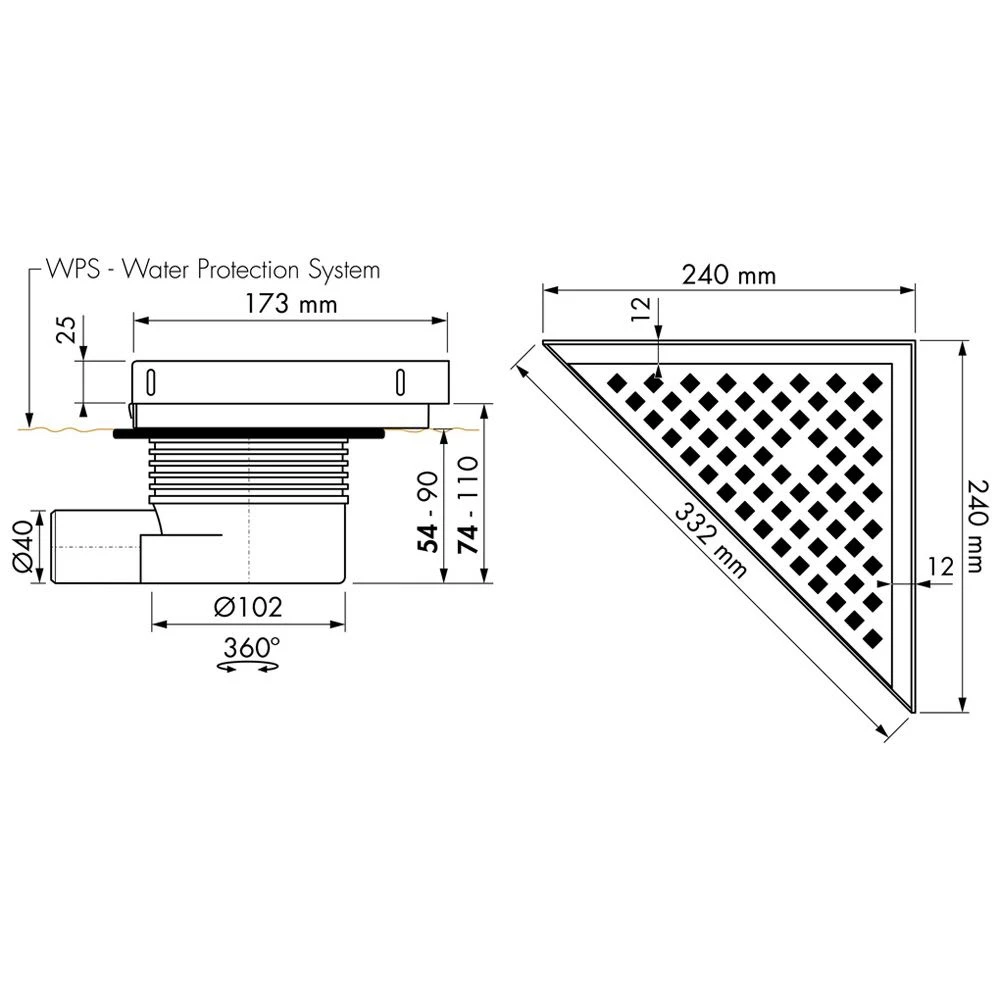 ESS Easy Drain Aqua Plus Delta Mit Aufkantung 24x24 Bodenablauf Komplettset 5 ESS Easy Drain Aqua Plus Delta Mit Aufkantung 24x24 Bodenablauf Komplettset – Bild 3