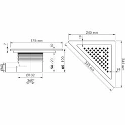 ESS Easy Drain Aqua Plus Delta 24x24 Bodenablauf Komplettset -Badezimmer Verkaufs-Shop hersteller ess bodenablaeufe easy drain aqua 2163583