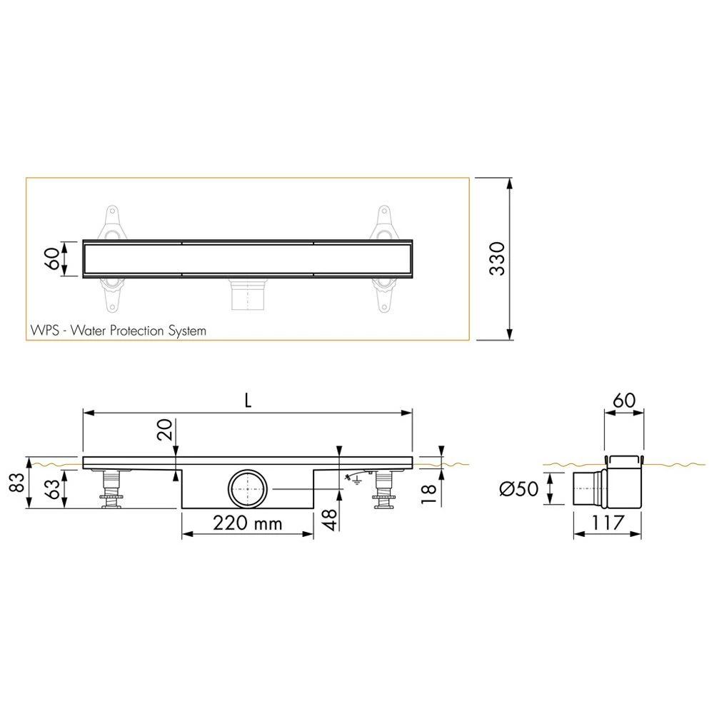 ESS Easy Drain Compact 50 FF 1100 Duschrinne Komplettset 5 ESS Easy Drain Compact 50 FF 1100 Duschrinne Komplettset – Bild 3
