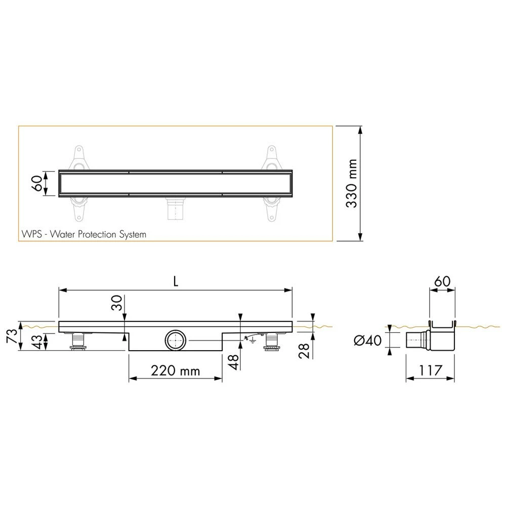 ESS Easy Drain Compact 30 FF Fliese 1600 Duschrinne Komplettset 5 ESS Easy Drain Compact 30 FF Fliese 1600 Duschrinne Komplettset – Bild 3