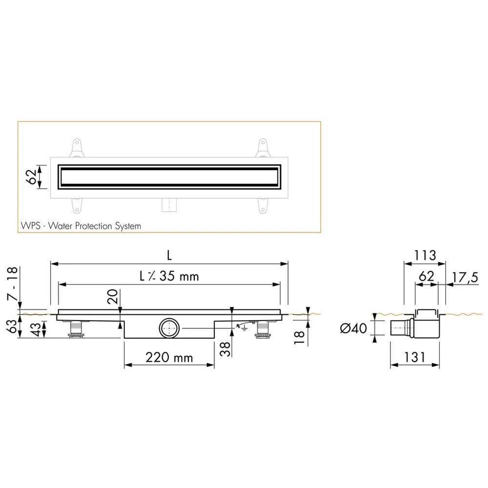 ESS Easy Drain Modulo 30 TAF 1100 Duschrinne Komplettset 5 ESS Easy Drain Modulo 30 TAF 1100 Duschrinne Komplettset – Bild 3