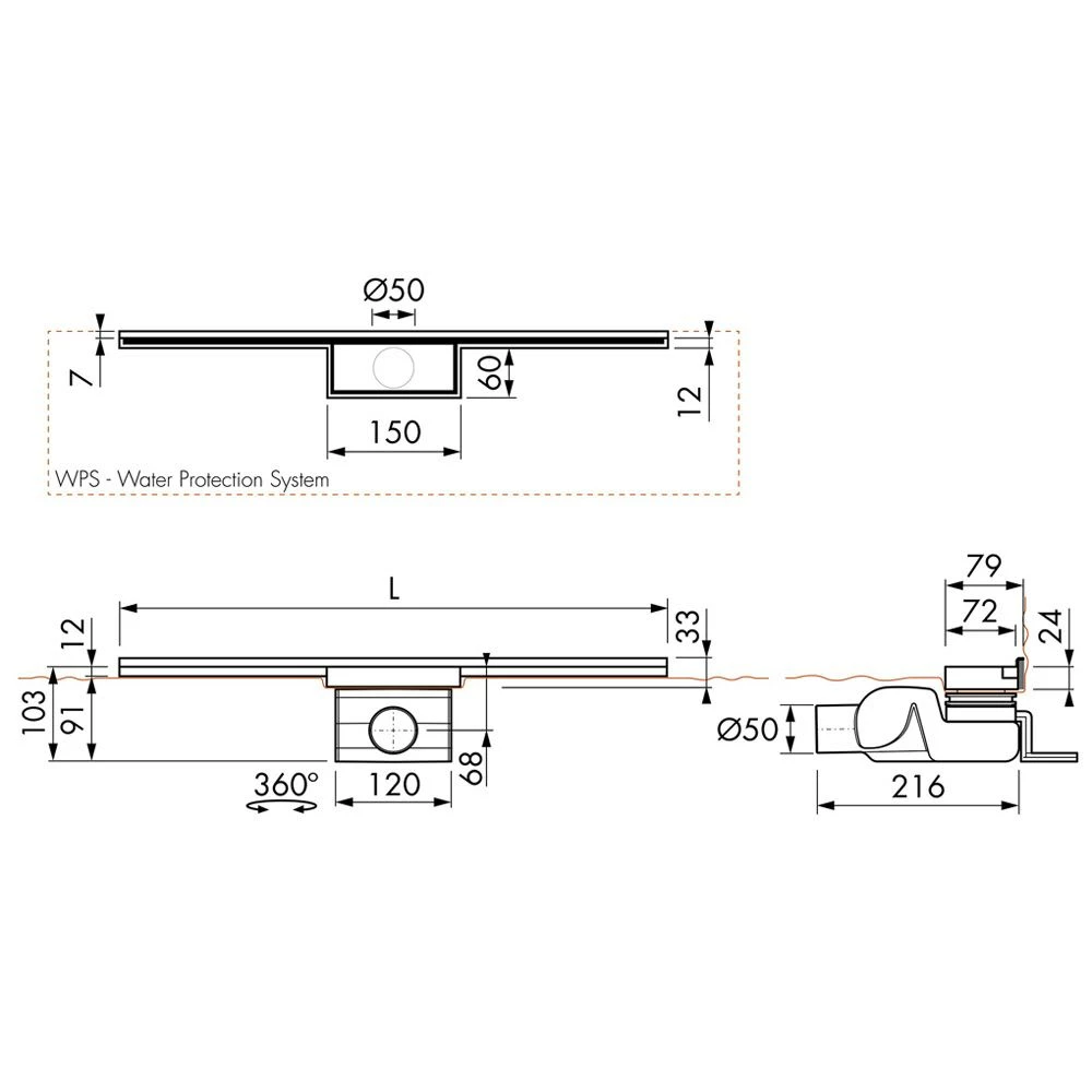 ESS Easy Drain Waterstop Wall Fliese 700 Duschrinne Komplettset 5 ESS Easy Drain Waterstop Wall Fliese 700 Duschrinne Komplettset – Bild 3